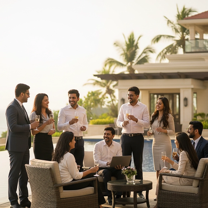 Corporate vacation event in Trichy for team bonding and employee relaxation activities